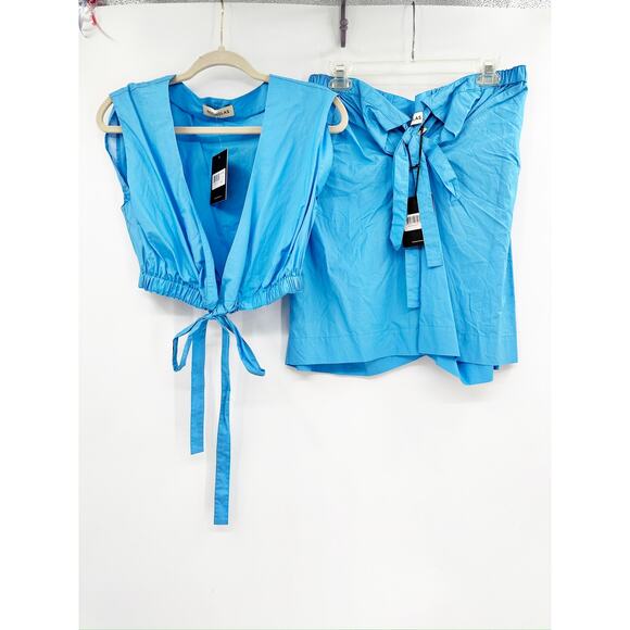 NICHOLAS Tarla Top + Talitha Shorts SET in Blue Swim US 6 NEW - Picture 2 of 5